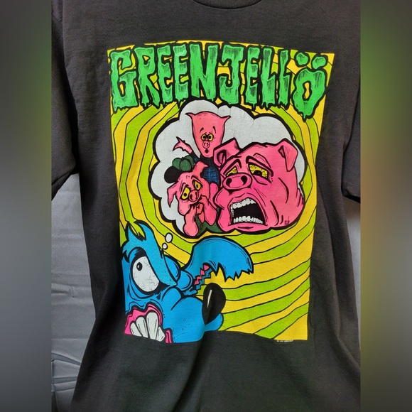 Vintage Green Jello Duh Tour 1993 Concert T-shirt Authentic Large - Picture 2 of 7